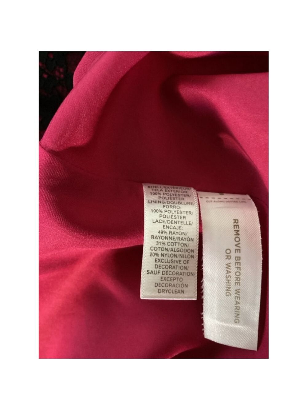 Women's LOFT Dress Size 0 Pink with Black Lace - Picture 7 of 7